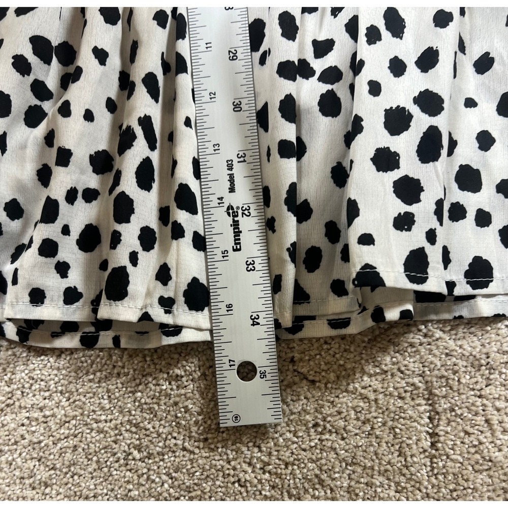 Umgee USA Mini Dress White‎ Black Spotted NWT Print Ruffle Sleeve Tiered BOHO S - Picture 6 of 7